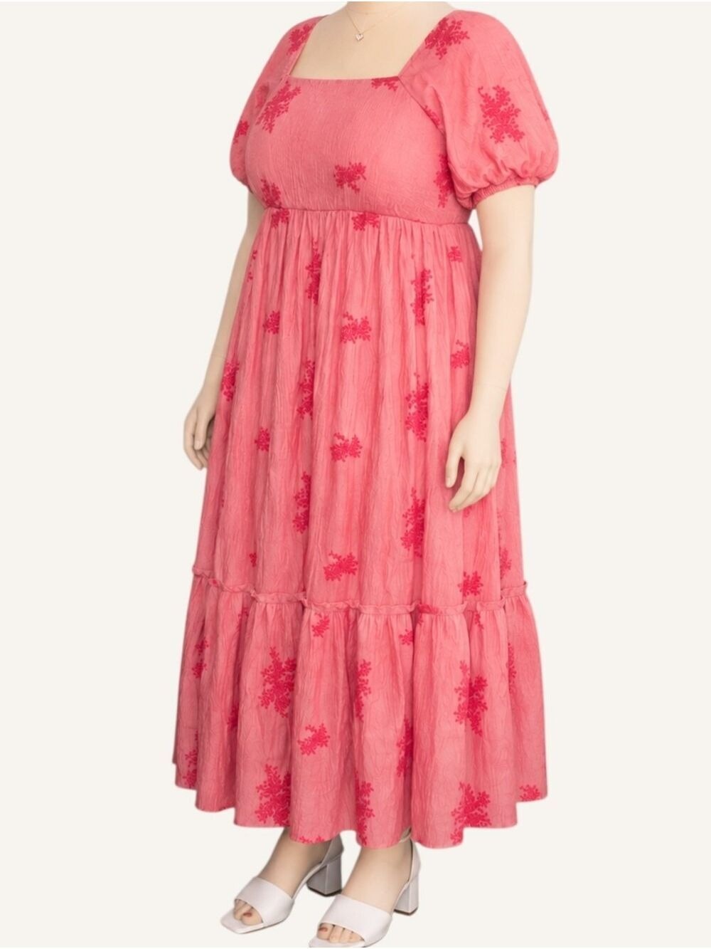 Pologram Curvy Evelyn Mauve Embroidered Maxi Dress 1XL NWT - Picture 2 of 9